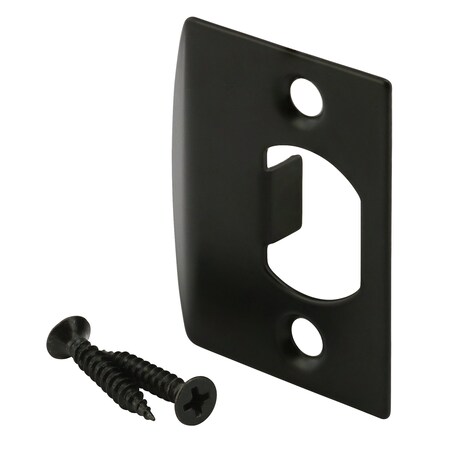 Prime-Line Latch Strike Plate, Matte Black Finish 5 Pack MP2793